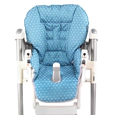 Abbildung von BAMBINIWELT Sitzkissen Ersatzbezug Bezug kompatibel mit Peg Perego Prima Pappa Diner STERNE (Sterne türkis)