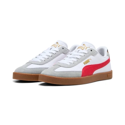 Abbildung von Puma CLUB II ERA CV JR Unisex Sneaker low für Kinder, Größe: 37, White/for all time red/cool mid gray Schuhe
