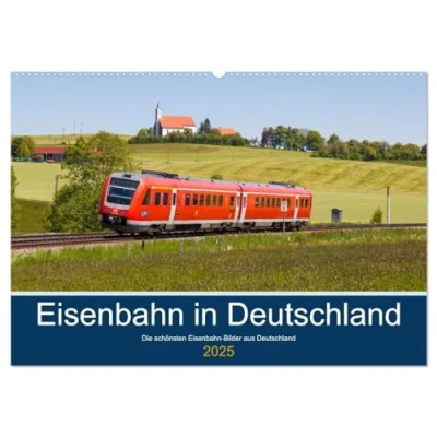 Abbildung von Eisenbahn in Deutschland (Wandkalender 2025 DIN A2 quer), CALVENDO Monatskalender