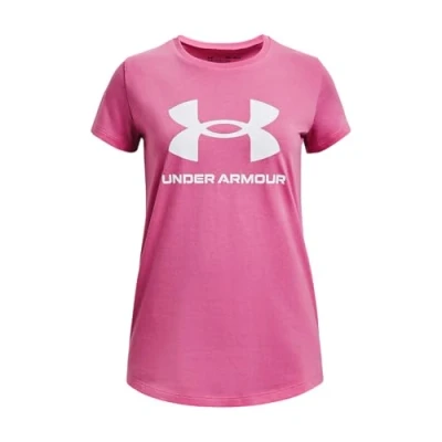 Abbildung von Under Armour Shortsleeve Graph Sportstyle LOGO SS Tshirt print Pink edge für Kinder, Größe: 128/134,