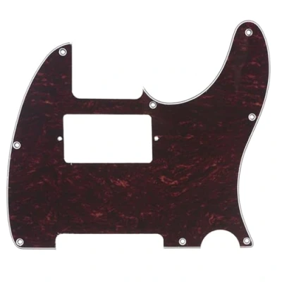 Abbildung von Musiclily 8 Löcher Humbucker Tele Pickguard Gitarre Schlagbrett für Fender American/Mexican Standard Telecaster Modern Style E Gitarre,4 lagig Red Tortoise