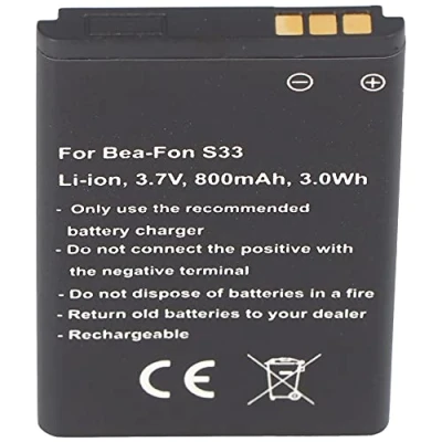 Abbildung von AccuCell Neu Akku für Beafon I Model: S33 Ersatzakku Akkus Handys Handy Li Ion 3,7v 800mAh Kapazität Batterien Phone
