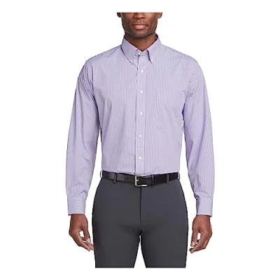 Abbildung von Van Heusen Herren Regular Fit Gingham Kleid mit Button Down Kragen Klassisches Hemd, Amethyst, 17.5&quot; 18&quot; Neck 34&quot; 35&quot; Sleeve