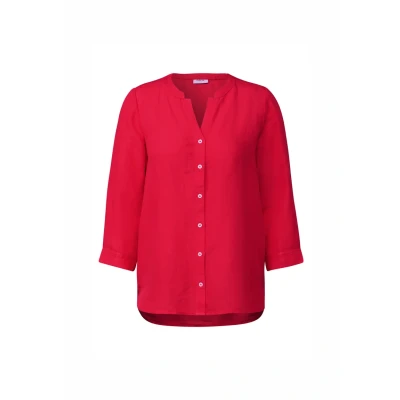 Abbildung von Cecil Leinenmix Tunika mit Knöpfen Glazed Apple red XXL