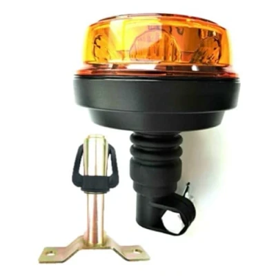 Abbildung von Matel Service Rundumleuchte mit 4 Blitzmuster 12V 24V ECE R65 R10 E9 LED Aufsteckrohr Halterung für Traktor PKW LKW