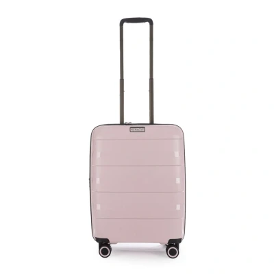 Abbildung von Stratic Straw + Hartschalen Koffer Trolley Handgepäck klein Reisekoffer, nachhaltig, 4 Rollen, erweiterbar, TSA Schloss (Größe S, Rose)