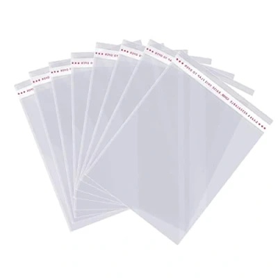 Abbildung von Zellophantüten 60 PCS, Wiederverwendbare Selbstklebend Zellophantüten, 18 x 24 + 4 cm, Stark Genug Und Nicht Leicht Zu Brechen
