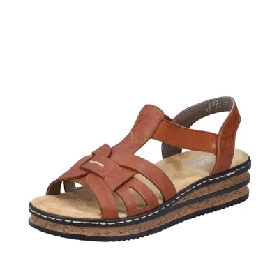 Abbildung von Rieker Plateausandalette, Damen, Größe: 37, Braun Schuhe