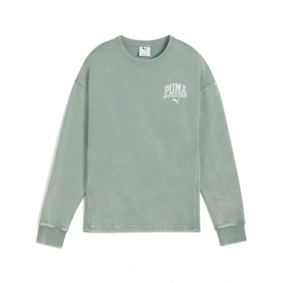 Abbildung von Puma CLASS Bequemer Crewneck Mit Waschung Damen Print Green Moon Größe: XS