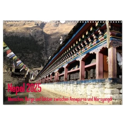 Abbildung von Nepal 2025 Menschen, Berge und Götter zwischen Annapurna Marsyangdi (Wandkalender DIN A3 quer), CALVENDO Monatskalender