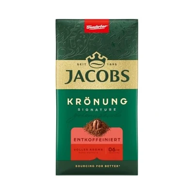 Abbildung von Jacobs Filterkaffee Krönung Entkoffeiniert, Gemahlener Kaffee ohne Koffeingehalt, Intensität 6/19, 500g