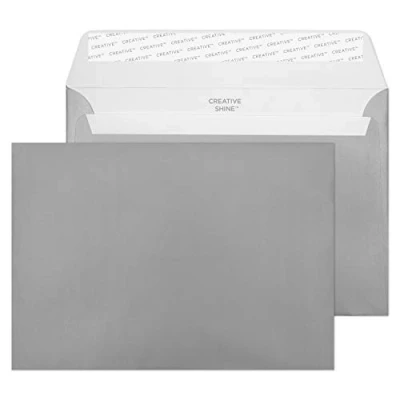 Abbildung von Blake Creative Shine 333 Briefumschläge Haftklebung Grau Metallic C5 162 x 229 mm 130g/m² 500 Stück