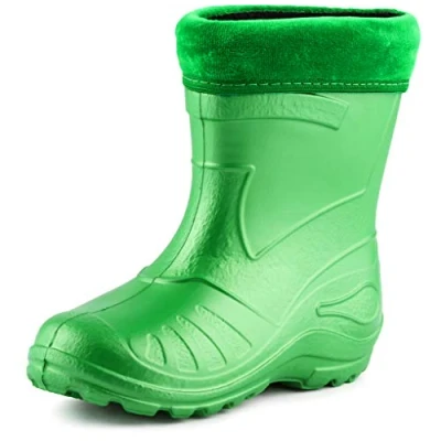 Abbildung von Ladeheid Gummistiefel Kinder federleichte und wasserdichte Eva Thermo Regenstiefel gefüttert KL050 (Smaragdgrün, 22 EU)