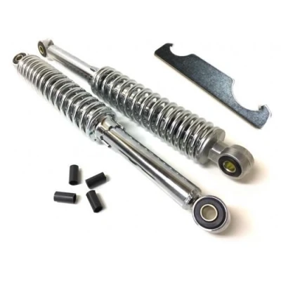 Abbildung von 320mm Chrom Stoßdämpfer Satz + Einstellschlüssel für Mofa Moped Mokick