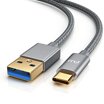 Abbildung von CSL USB C Kabel Typ auf 3.0 A 1 Meter Datenkabel Ladekabel Nylonmantel 3 fach geschirmt bidirektional kompatibel mit Apple Samsung LG Sony Huawei Xiaomi MS Surface