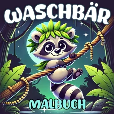 Abbildung von Waschbär Malbuch: Einfache Tier Malvorlagen: Gefüllt mit bezaubernden Waschbären und spaßigen Malmotiven für alle Altersgruppen