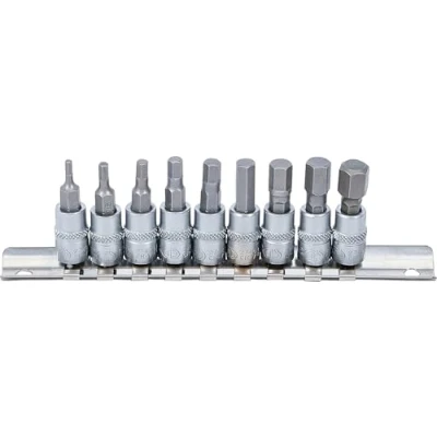 Abbildung von BGS 2749 Bit Einsatz Satz 9 tlg. 6,3 mm (1/4&quot;) Innensechskant Zollgrößen 3/32&quot; 3/8&quot; CV Stahl