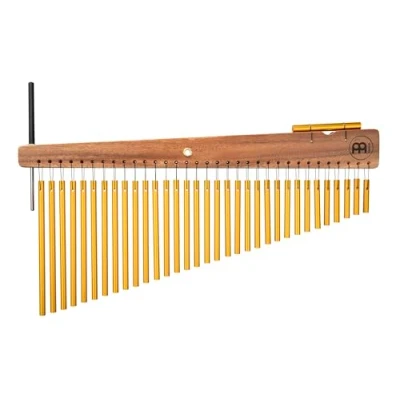 Abbildung von Meinl Percussion High Frequency Chime Musikinstrument mit 33 Klangstäben 1 reihig Inkl. Schlägel Holz und Aluminum, Natur Gold (CH33HF)