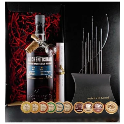 Abbildung von Geschenk Auchentoshan Three Wood Single Malt Whisky + Glaskugelportionierer Edelschokoladen