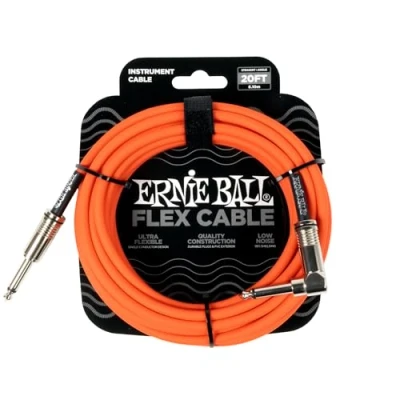 Abbildung von Ernie Ball Flex Instrumentenkabel gerade/gewinkelt 6,1 m (20 ft) Orange