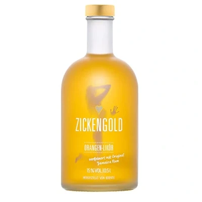 Abbildung von Zickengold Orangenlikör mit Original Jamaica Rum, 15% Vol. (1 x 0,5 L)
