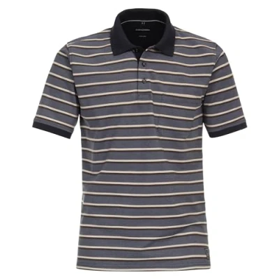 Abbildung von Casamoda Andere Muster Poloshirt, Herren, Größe: XXL, Graues dunkelblau