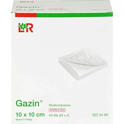 Abbildung von Gazin Mullkompressen 10x10 cm steril 8fach 25X2 St