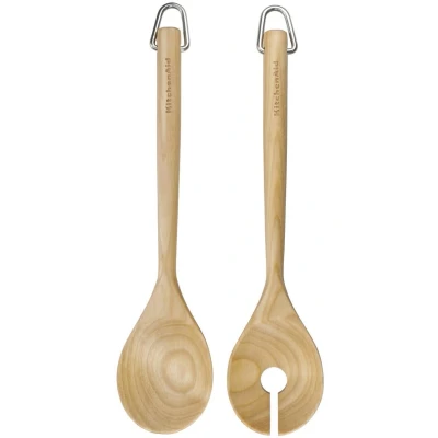 Abbildung von KitchenAid Salatbesteck Kern Birkenholz 2 teilig 33 cm