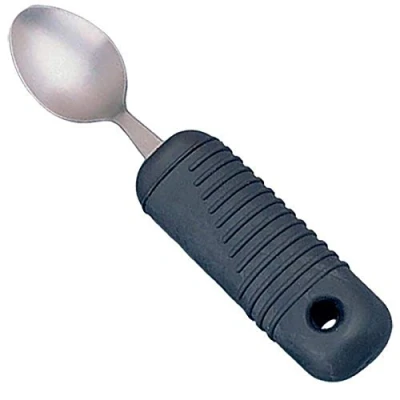 Abbildung von Homecraft Sure Grip Tablespoon, Stainless Steel Dinner Fork with Thick Rubber Handle, Comfortable and Easy to Hold Silverware Grips for Weak Grasp, 8&quot; Long Utensil Good
