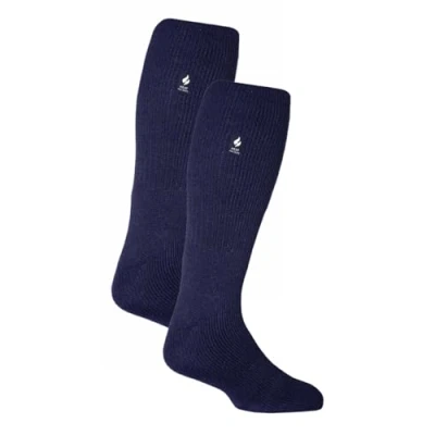Abbildung von HEAT HOLDERS Herren 2 Paar Thermo Kniestrümpfe Dicke Winter Warme Extra Lang Socken mit Innenfleece für (39 45, Marine)
