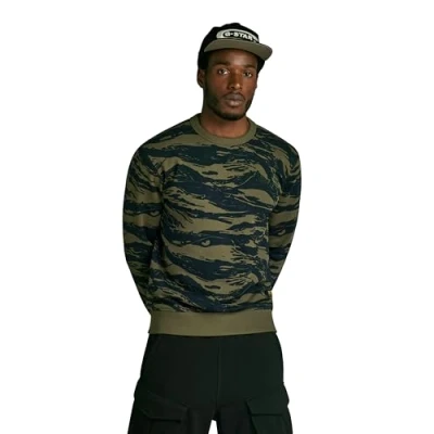 Abbildung von G Star Sweatshirt, Herren, Größe: XS, Shadow olive l tiger camo