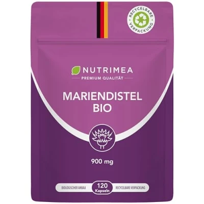 Abbildung von Mariendistel Kapseln BIO Ökologisch Nachhaltig im FLOW PACK 120 Vegane