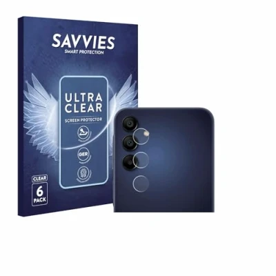 Abbildung von Savvies 6 Stück Schutzfolie für Samsung Galaxy A15 (NUR Kameraschutz) Displayschutz Folie Ultra Transparent