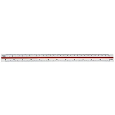 Abbildung von Linex 312 Dreikantmaßstab mit farbiger Hohlkehle 30 cm, Teilung 1:100:200:250:300:400:500