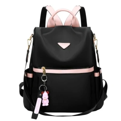 Abbildung von Leathario Rucksakck Damen klein,Diebstahlsicher Cityrucksack,PX4 Wasserdichtere Rucksackhandtasche,Eleganter Tagesrucksack für Büro,Pendeln,Arbeit,Backpack Women Reisen,Einkaufen,Schwarz