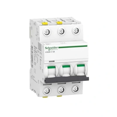 Abbildung von Schneider Electric A9F04306 Leitungsschutzschalter iC60N, 3P, 6A, C Charakteristik