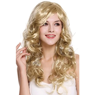 Abbildung von WIG ME UP DEC37 ZA89 Perücke Damen Karneval Fasching lang blond hellblond wellig lockig sexy Seiten Scheitel 65 cm