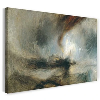 Abbildung von Printed Paintings Leinwand (120x80cm): William Turner Snow Storm, Steam Boat Off a Harbour&#039;s Mo