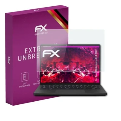 Abbildung von atFoliX Glasfolie kompatibel mit Asus ROG Zephyrus G14 2022 Panzerfolie, 9H Hybrid Glass FX Schutzpanzer Folie