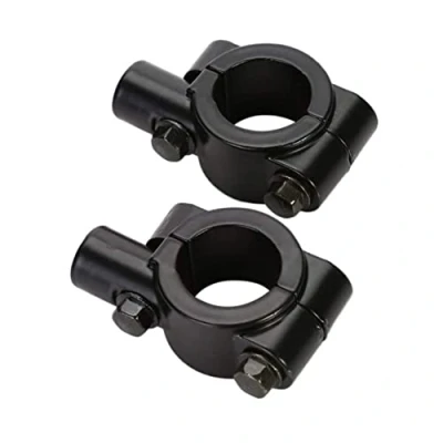 Abbildung von Voarge 2 Stücke 7/8&quot; Universal Lenker Spiegelhalterung Lenkerhalterung Motorrad Spiegel Halterung Halter, Schwarz