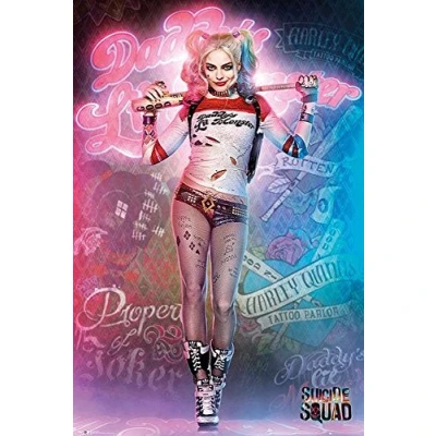 Abbildung von Close Up Suicide Squad Poster Stehend Harley Quinn (61cm x 91,5cm) + Geschenkverpackung. Verschenkfertig!