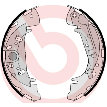 Abbildung von BREMBO S 11 504 Bremsbacken 254 57 mit Handbremshebel HYUNDAI: Santa Fe I, Trajet