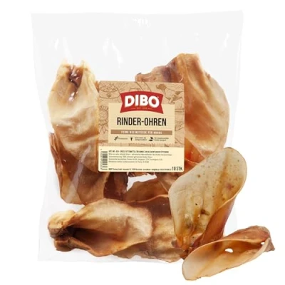 Abbildung von DIBO Rinderohren, 10er Beutel, der kleine Naturkau Snack oder Leckerli für Zwischendurch, Hundefutter, Qualitätskauartikel ohne Chemie