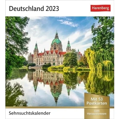 Abbildung von Deutschland Sehnsuchtskalender 2023. Reise Kalender mit 12 atemberaubenden Postkarten der schönsten Plätze Deutschlands. Postkartenkalender 16x17cm: Wochenkalender 53