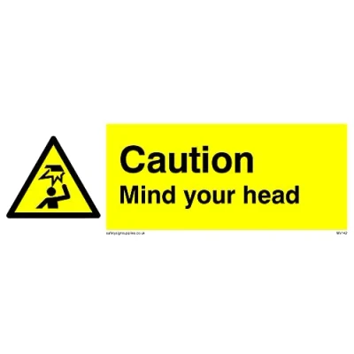 Abbildung von 5 Stück Mind Your Head Schild 150 x 50 mm L15