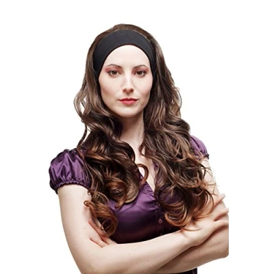 Abbildung von WIG ME UP H9308 2T30 Haarteil Halbperücke Perücke fest an elastischem Stirnband lang gelockt Braun Mix 65 cm