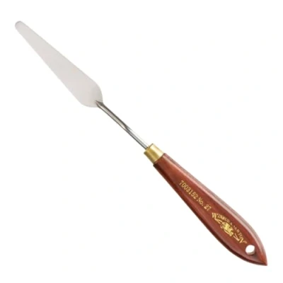 Abbildung von Winsor &amp; Newton 7003152 Malmesser für Acrylfarben Ölfarben mit elastischer Klinge und ergonomischen Naturholzgriff in Profiqualität Nr. 27