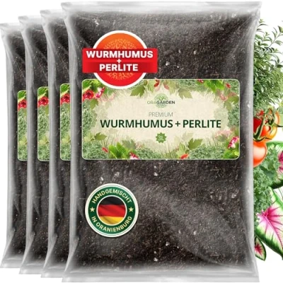 Abbildung von ORAGARDEN Wurmhumus mit Perlite für lockeren Boden 12L Pflanzenerde gesunde Pflanzen und Garten