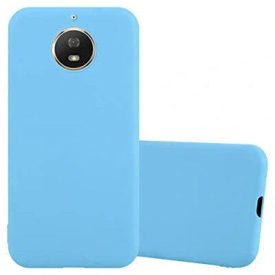 Abbildung von Cadorabo Hülle kompatibel mit Motorola Moto G5S Schutzhülle TPU Silikon Case Candy Design Slim Kratzfest Weiche Gummi Rundumschutz für in Blau