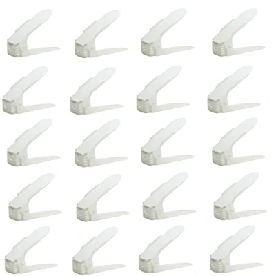 Abbildung von DEULINE 20 x Verstellbarer Schuhschlitz Schuhregal Schuhstapler schuhaufbewahrung Schuhorganizer Schuhhalter Farbe: Weiss 521134
